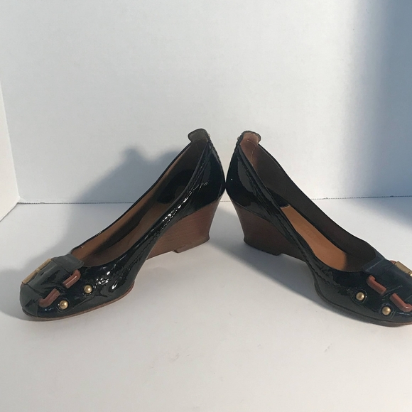 Chloe black wedge shoes vintage. Size 7.5 - Picture 8 of 12